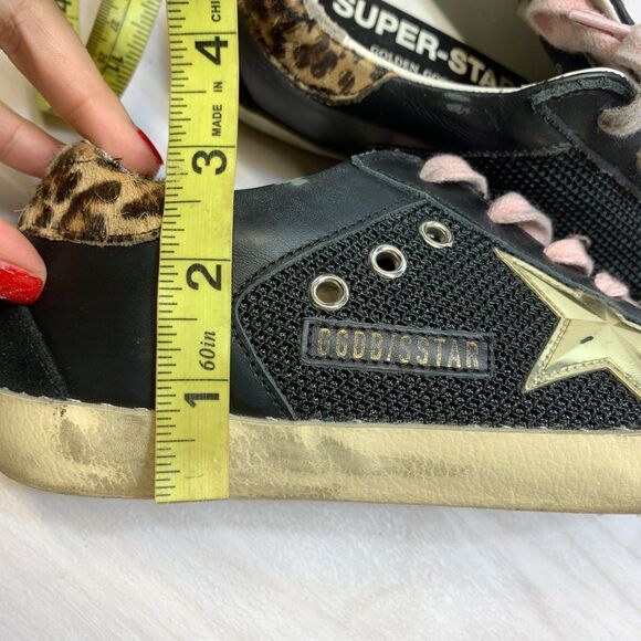 Golden Goose Black Leopard Print Sneakers Women’s Size 37 US 7 - Picture 9 of 15